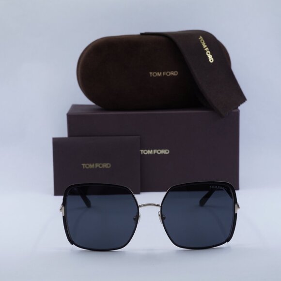 Tom Ford Raphaela FT1006 02A Square Sunglasses - Black/Gold  display picture 1